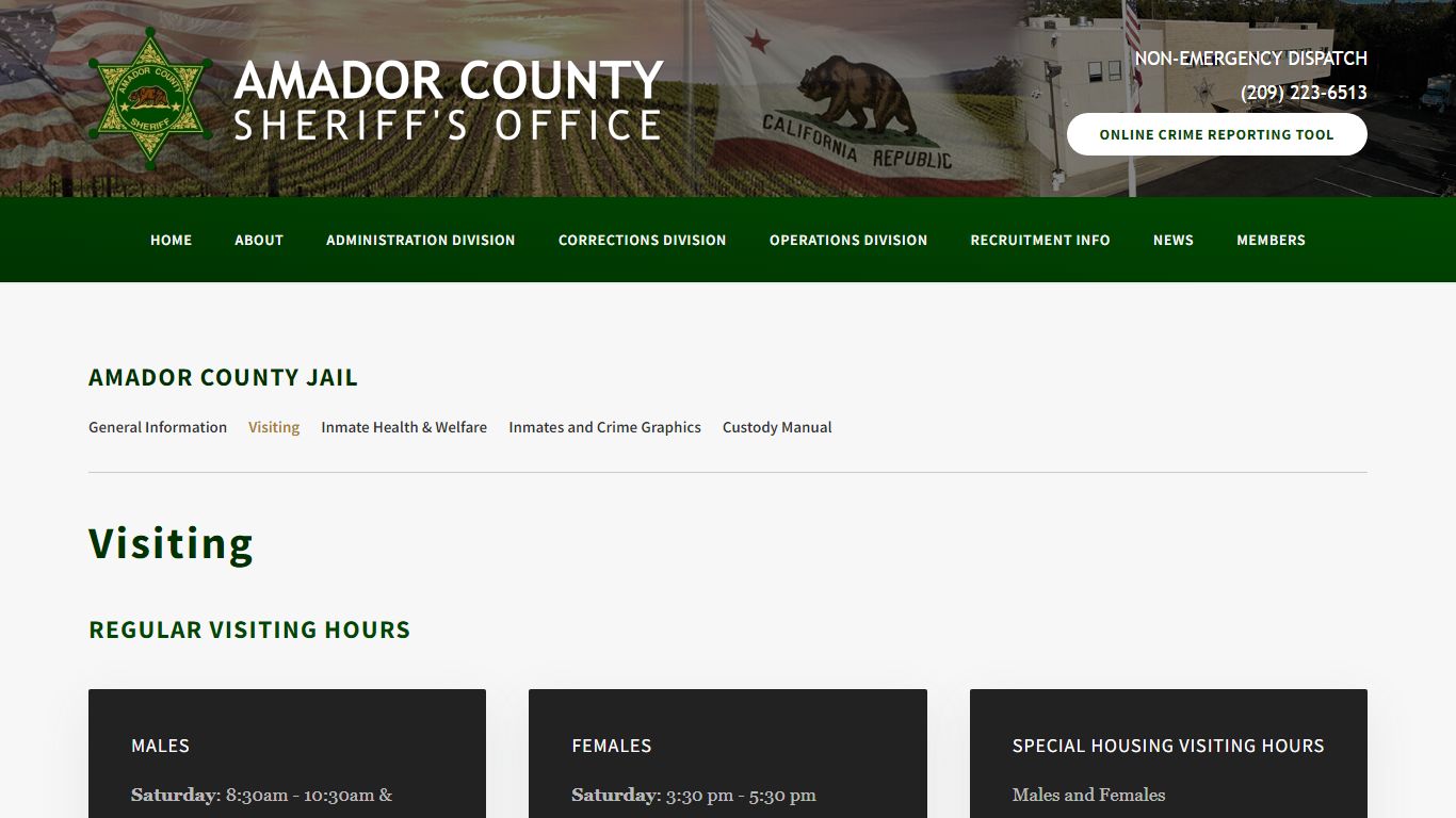 Visiting - Amador County Sheriff's Office